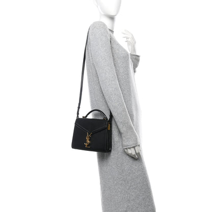 Saint Laurent Grain de Poudre Medium Classic Monogram Cassandra Top Handle Black 2 of 12