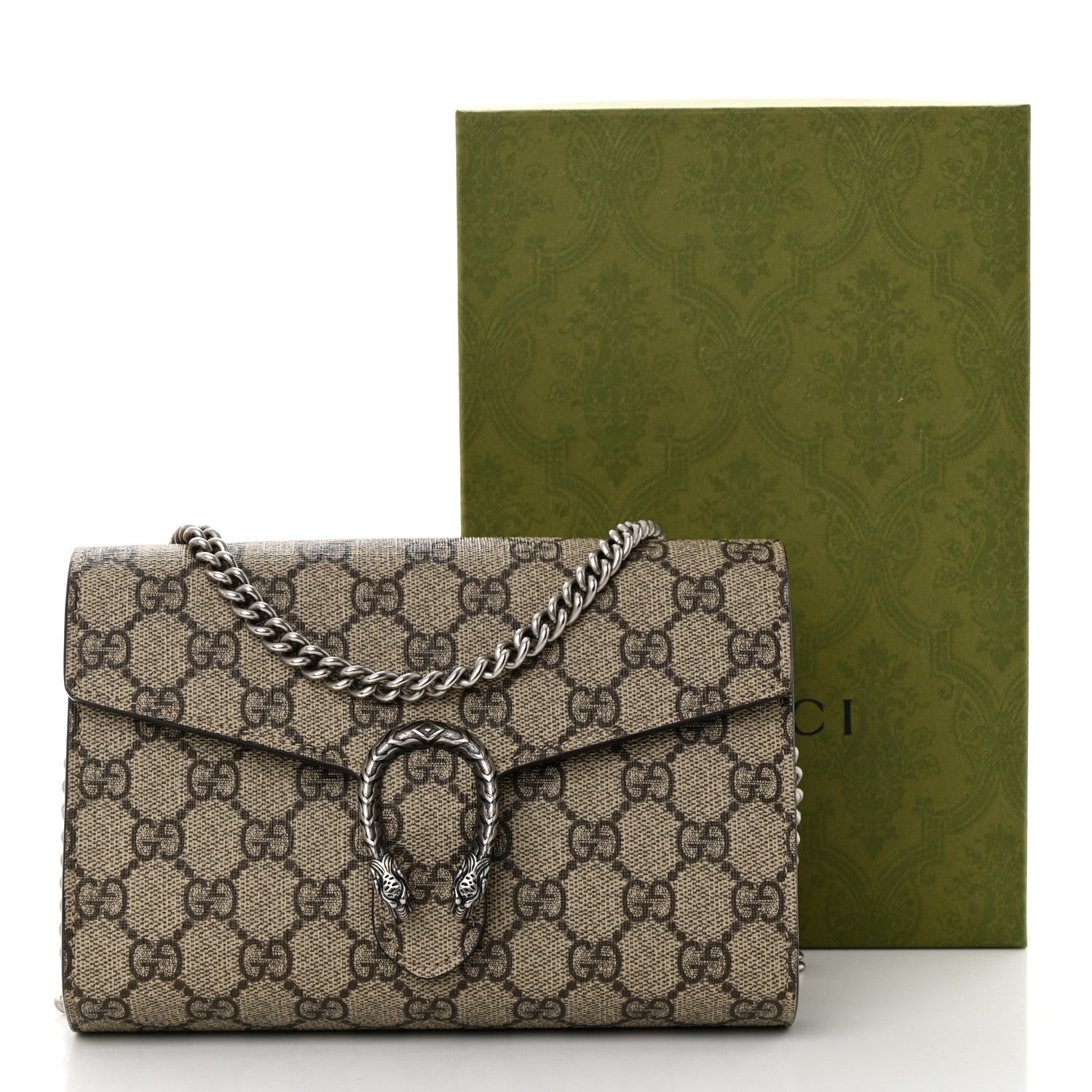 Gucci GG Supreme Monogram Mini Dionysus Chain Wallet Beige Taupe 12 of 12