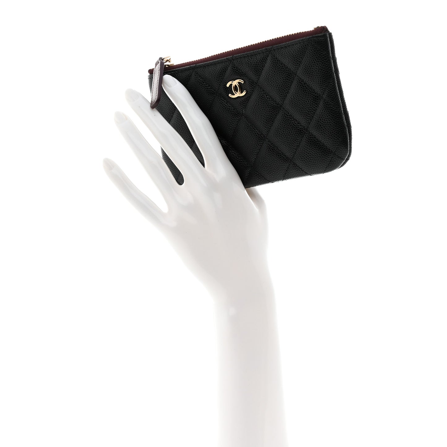 Caviar Quilted Small Cosmetic Case Black