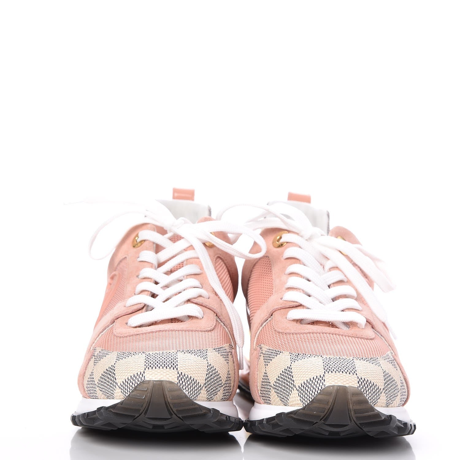 Louis Vuitton Suede Damier Azur Run Away Sneakers 37.5 Pink 2 of 10