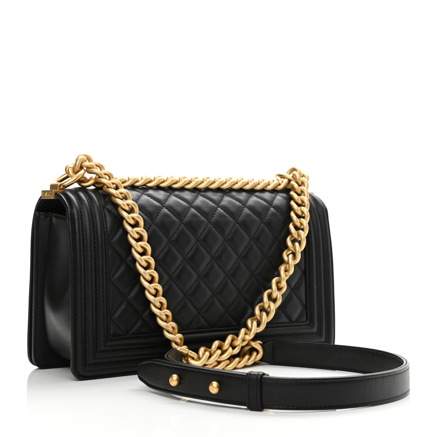 Chanel Lambskin Quilted Medium Boy Flap Black 3 of 12