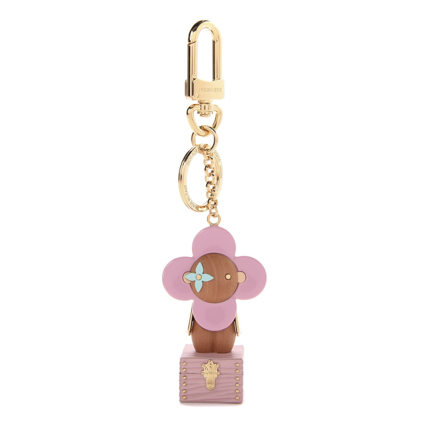 Resin Wood Vivienne Trunk Bag Charm Pink
