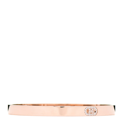 Hermes 18K Rose Gold Diamond PM H D'Ancre Bracelet ST 1 of 4