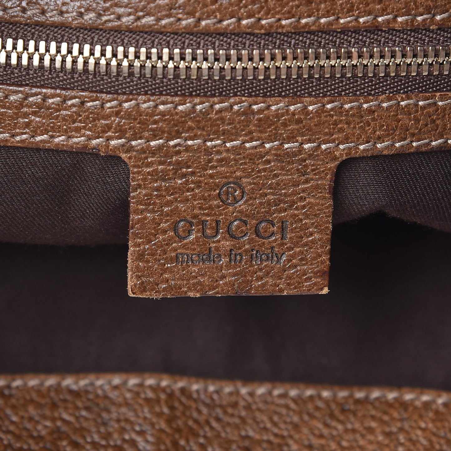 Monogram Bamboo Ring Half Moon Hobo Bag Brown