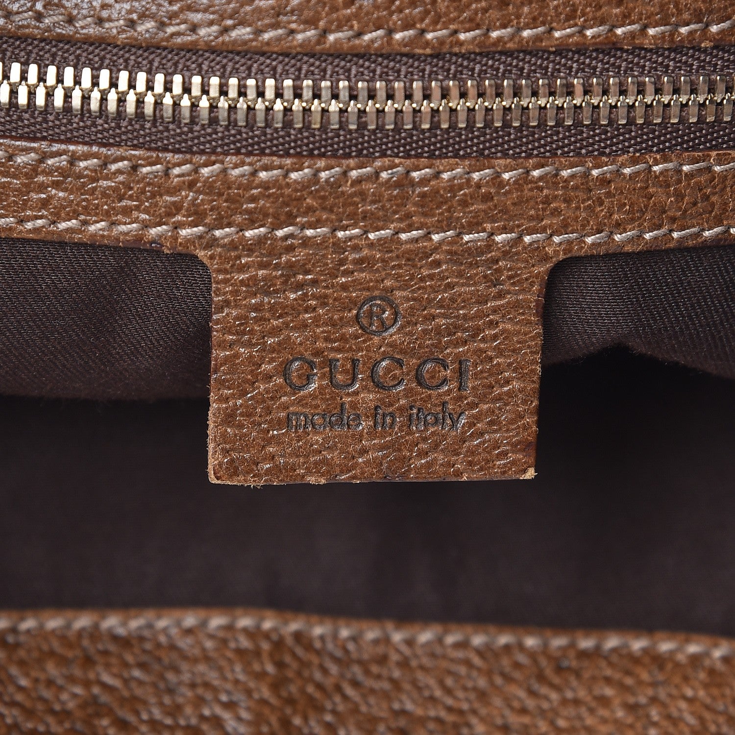 Gucci Monogram Bamboo Ring Half Moon Hobo Bag Brown 6 of 10