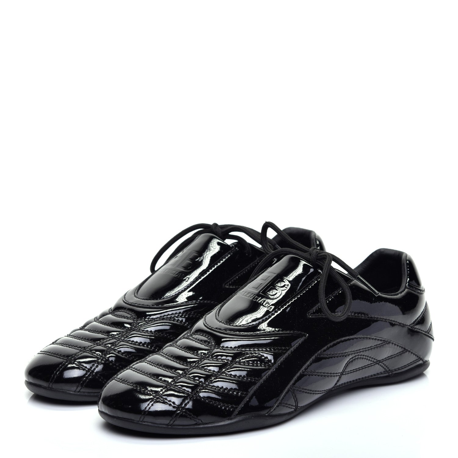 Balenciaga Patent Polyurethane Womens Zen Sneakers 40 Black 3 of 9