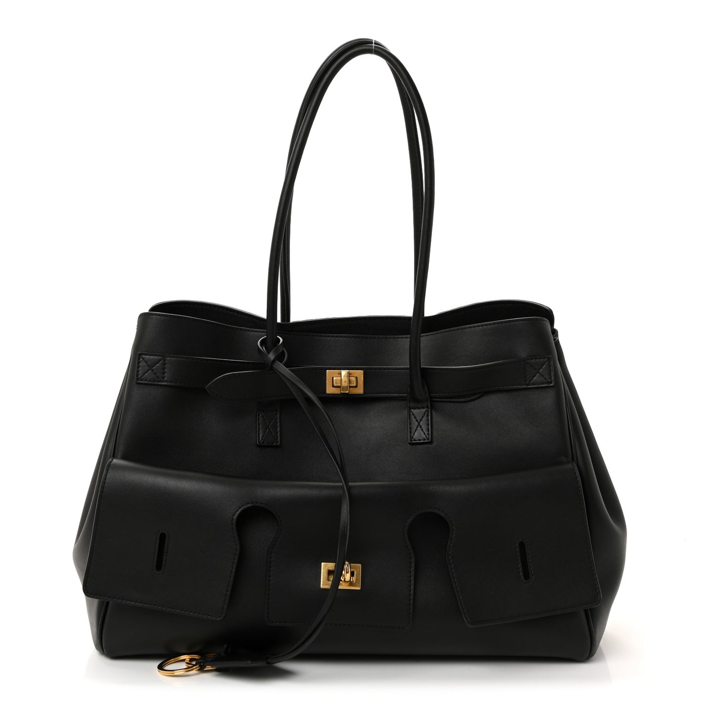 Smooth Calfskin Medium Bel Air Carry All Bag Black