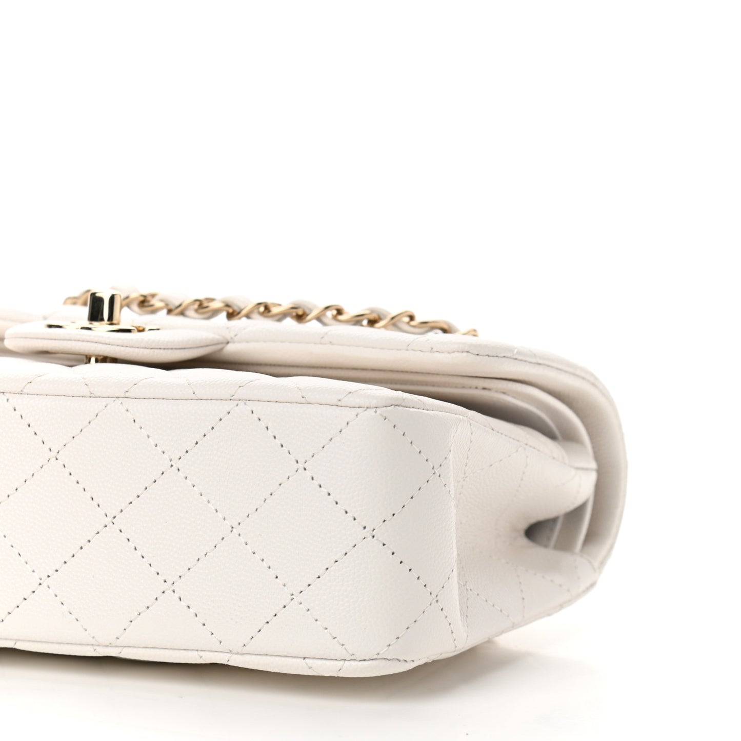 Caviar Quilted Small Double Flap White