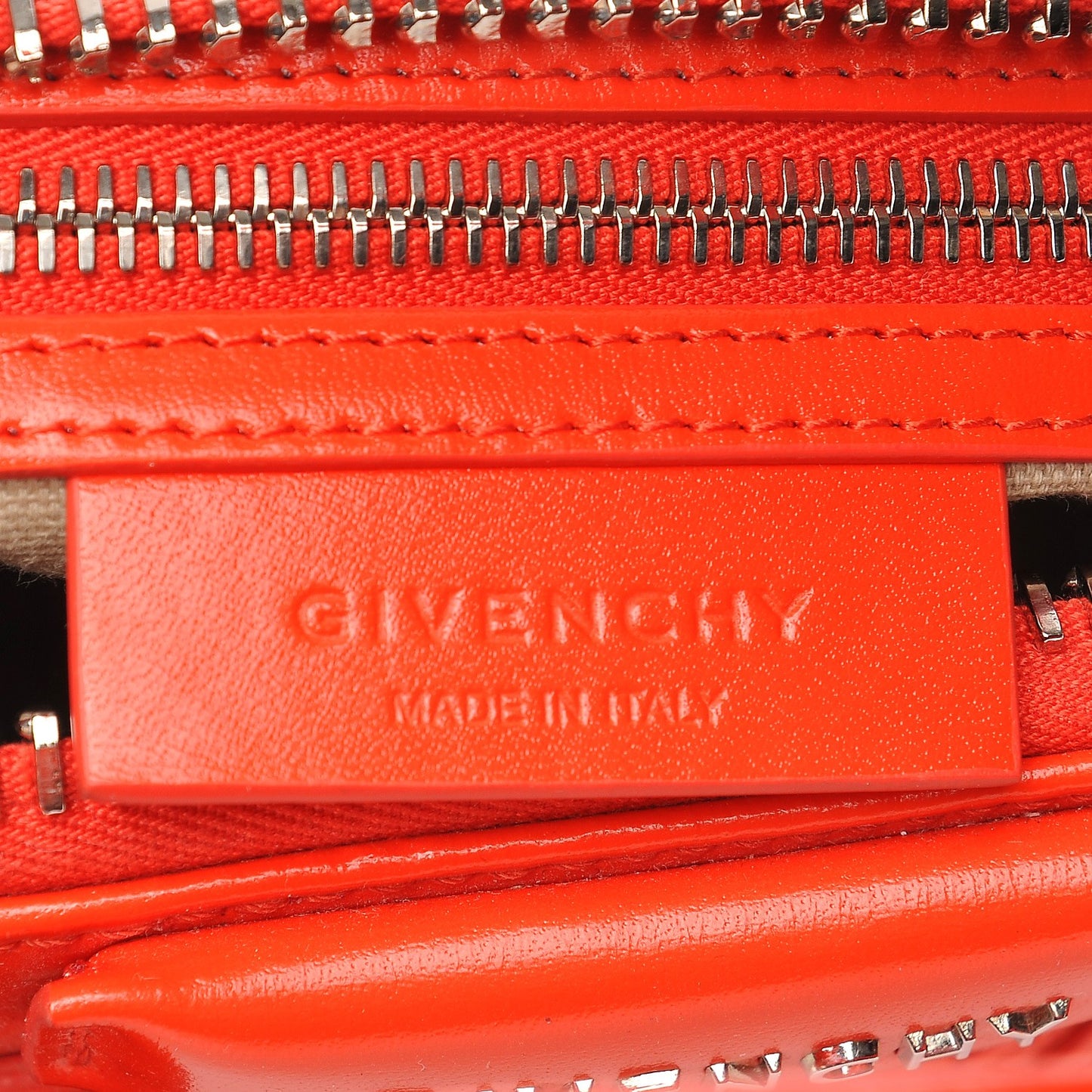 Shiny Lord Calfskin Mini Antigona Bright Orange