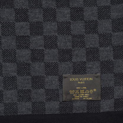 Louis Vuitton Wool Petit Damier Graphite Scarf Black 4 of 4