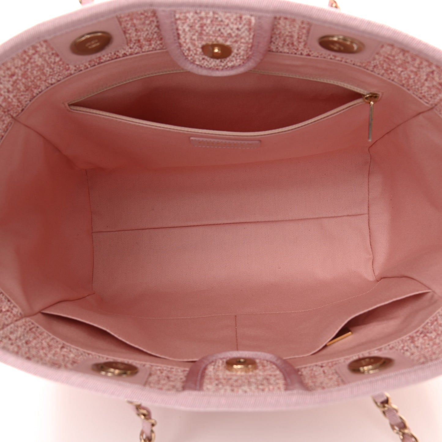 Lurex Boucle Small Deauville Tote Pink