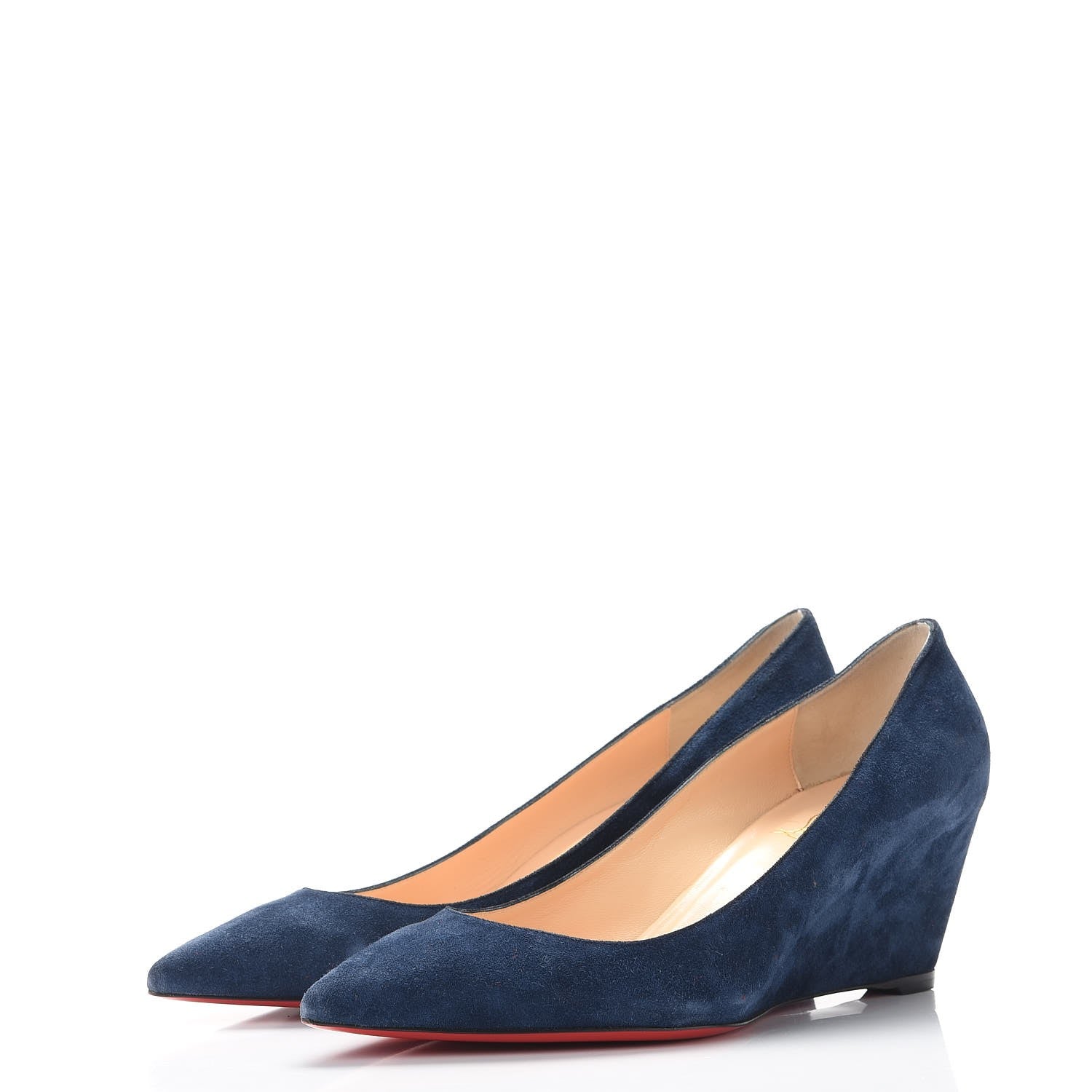 Christian Louboutin Veau Velours Pipina 55 Wedges 40.5 Night 3 of 17