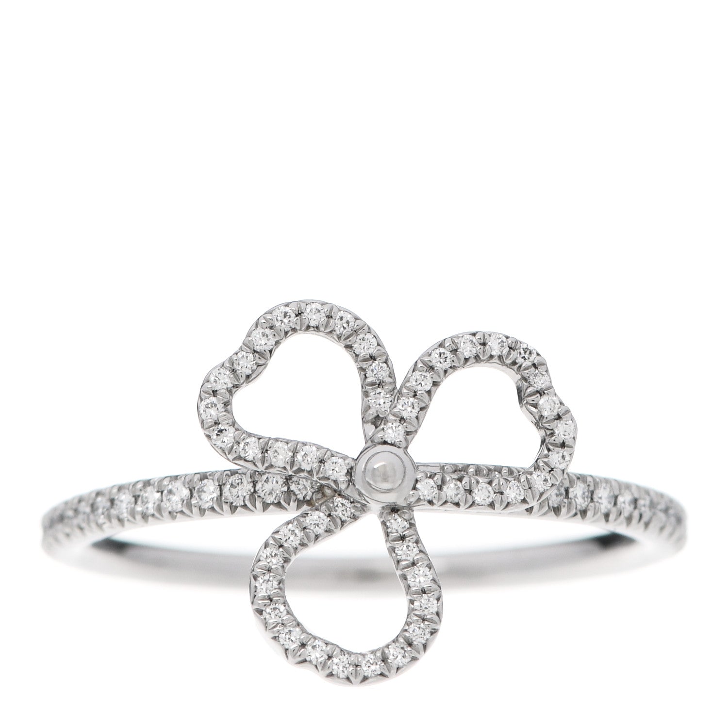 Tiffany Platinum Diamond Small Open Paper Flowers Ring 54 6.75 1 of 7