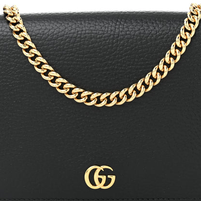Gucci Calfskin Mini GG Marmont Chain Wallet Black 7 of 10
