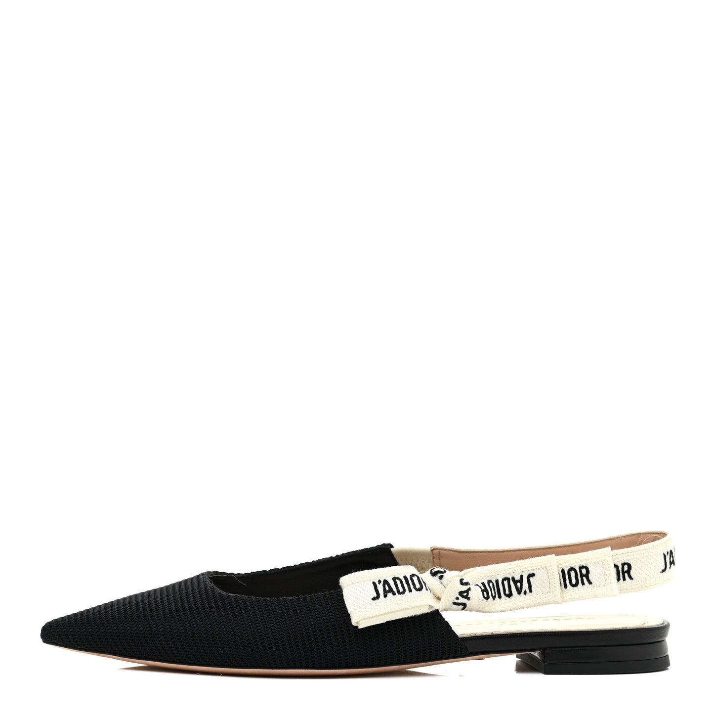 Technical Canvas Ribbon J'Adior Slingback Ballet Flats 37 Black