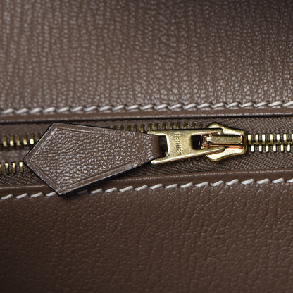 Hermes Togo Horseshoe Birkin 35 Chocolate Etoupe 31 of 35