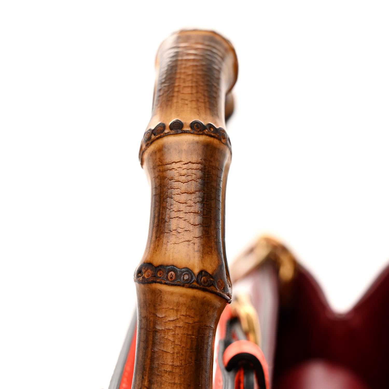 Gucci Textured Dollar Calfskin Web Small Diana Tote Bag Dark Red 11 of 11