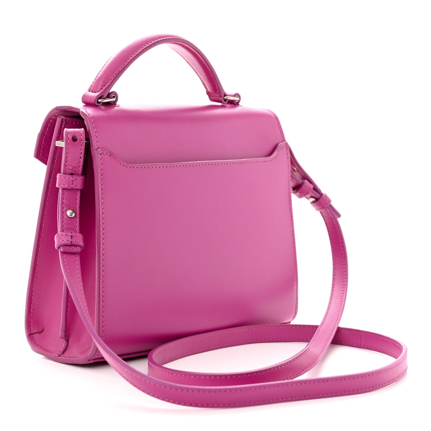 Calfskin Mini Classic Monogram Cassandra Top Handle Bag Electric Fuchsia