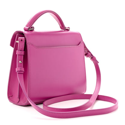 Saint Laurent Calfskin Mini Classic Monogram Cassandra Top Handle Bag Electric Fuchsia 2 of 10