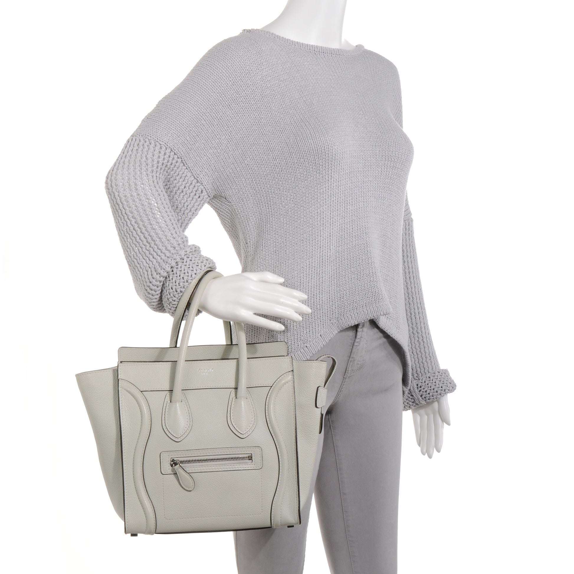 Celine Drummed Leather Micro Luggage Lune 2 of 8
