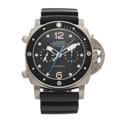 Panerai Titanium Rubber 47mm Luminor Submersible Flyback Automatic Watch Black PAM00615 1 of 5