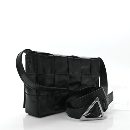 Bottega Veneta Paper Calfskin Maxi Intreccio Cassette Crossbody Bag Black 6 of 16