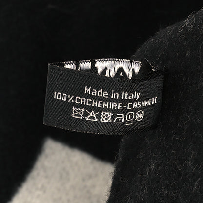 Chanel Cashmere CC Fringe Stole  Black White 3 of 3