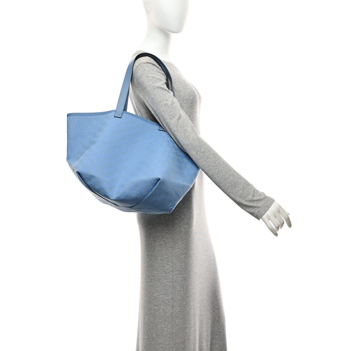 GG Monogram Medium Totissima Shopping Tote Light Blue