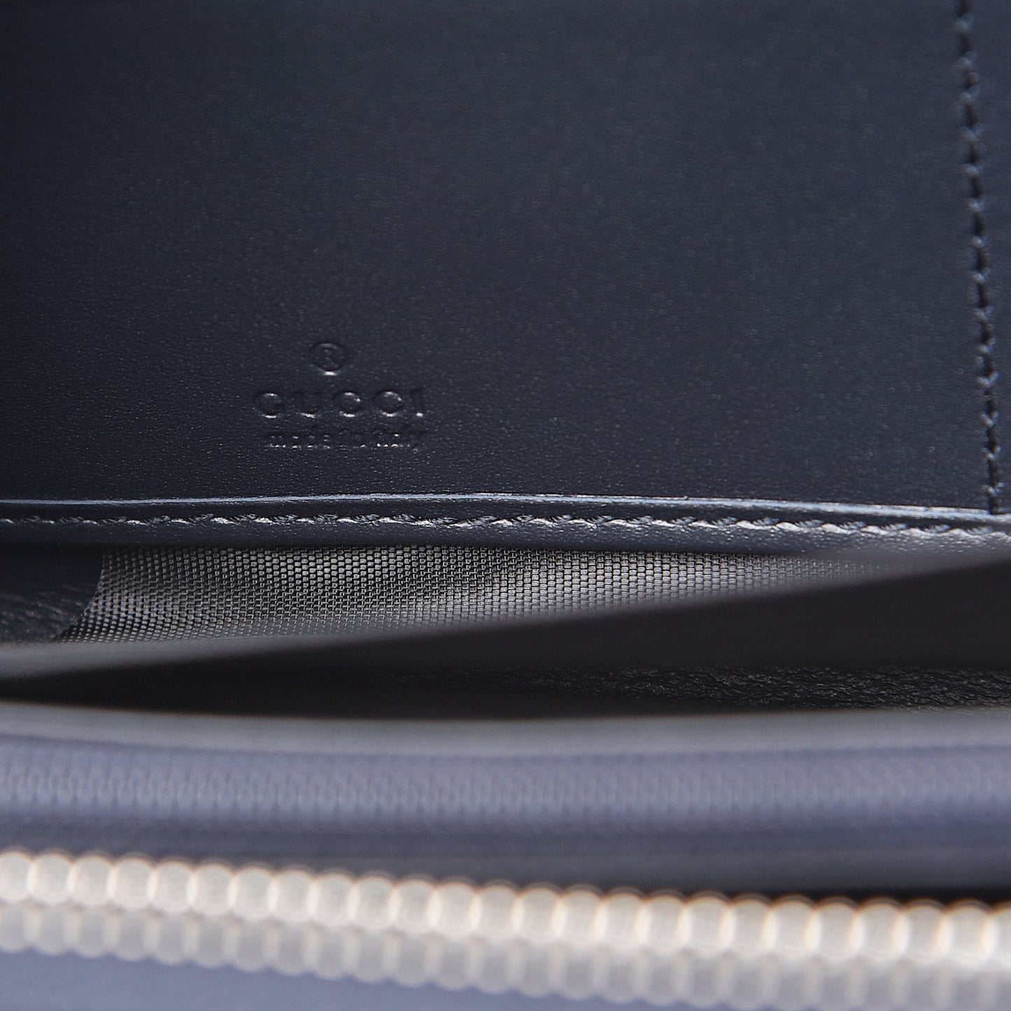 GG Supreme Monogram Web Zip Around Wallet Beige Blue