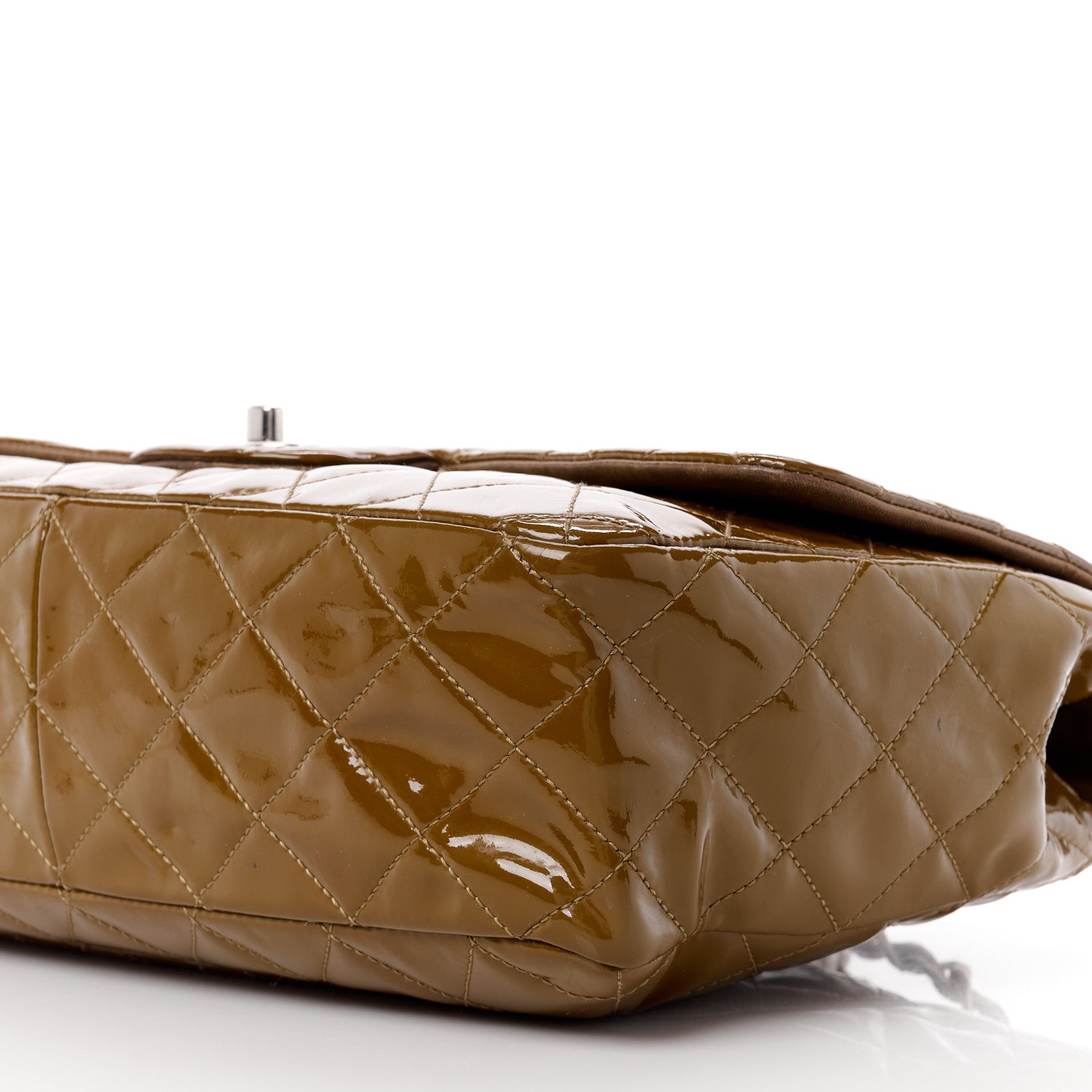Chanel Patent Quilted Jumbo Single Flap Brown 11 of 12