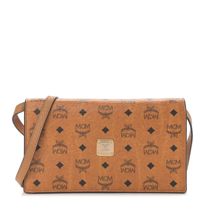MCM Visetos Chain Wallet Crossbody Cognac Orange 1 of 8