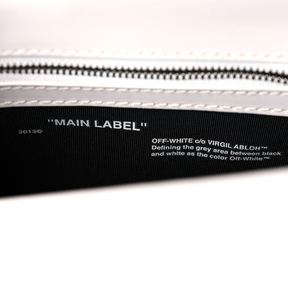 Off-White Calfskin Striped Diag Binder Flap Bag White 5 of 13