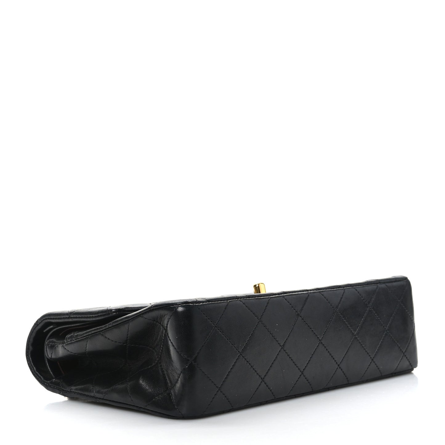 Lambskin Quilted Small Double Flap Black