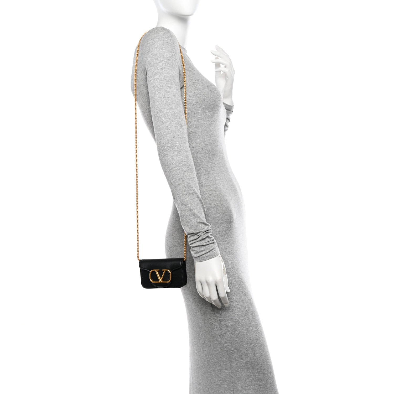 Valentino Garavani Calfskin Vlogo Chain Micro Loco Bag Black 2 of 11