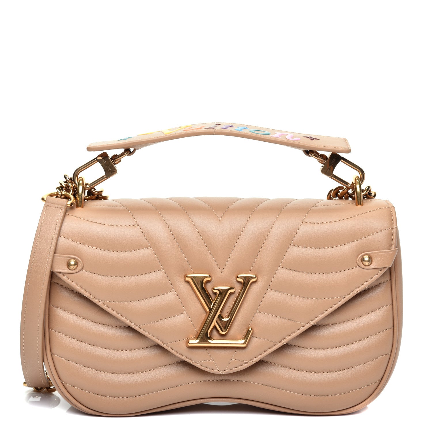Louis Vuitton Calfskin New Wave Chain MM Noisette 1 of 11