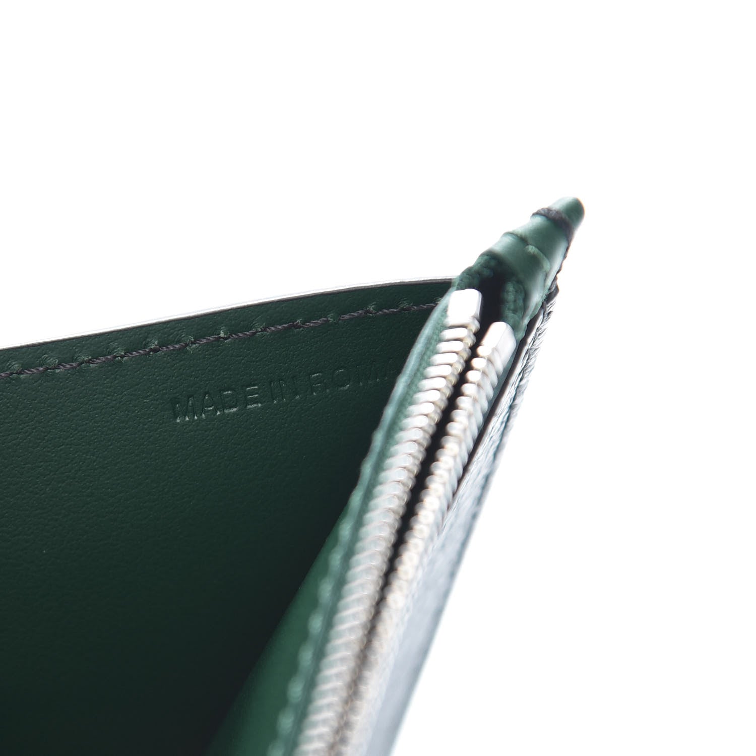 Burberry Goatskin D-Ring Zipper Coin Pouch Black Dark Green 7 of 8