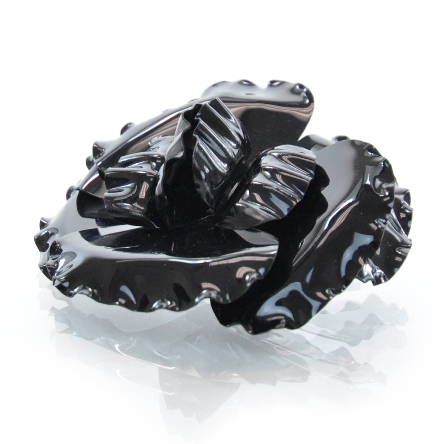 Chanel Camellia Flower Brooch Black 1 of 4