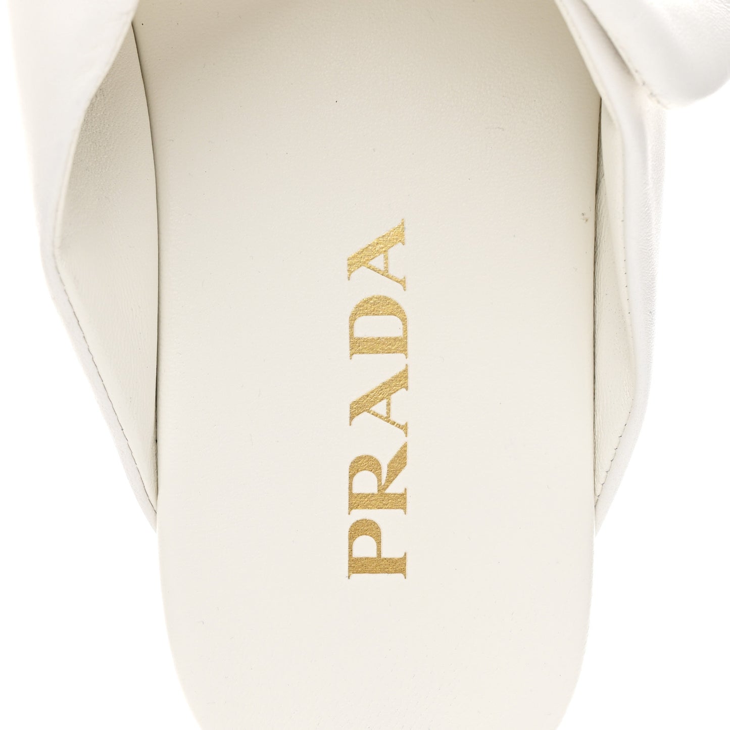 Nappa Logo Strap Slide Sandals 38 White