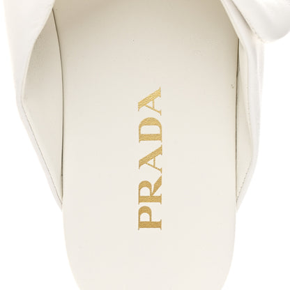 Prada Nappa Logo Strap Slide Sandals 38 White 8 of 10