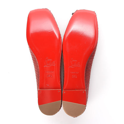 Christian Louboutin Watersnake Nubuck Rosella Flats 36.5 Red 5 of 13