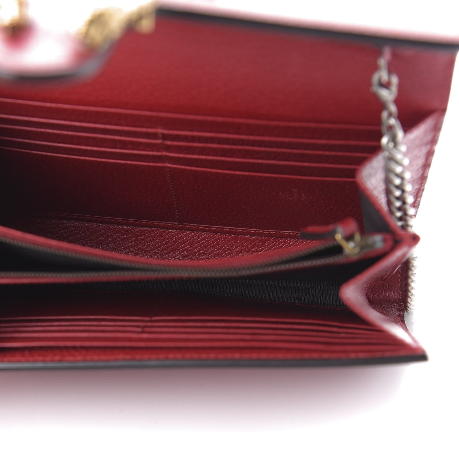 Gucci Calfskin Web Mini Dionysus Chain Wallet Hibiscus Red 5 of 9