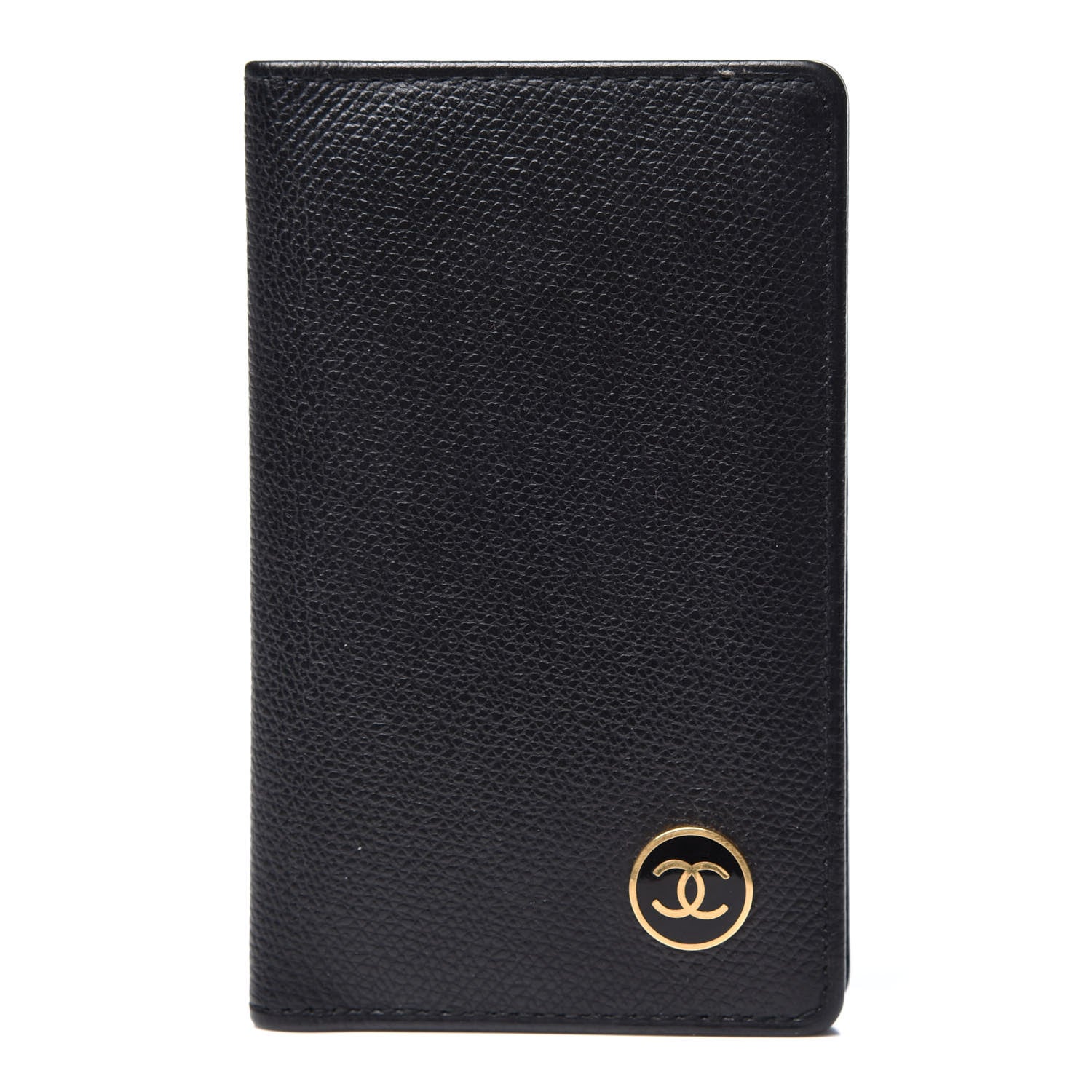 Chanel Grained Calfskin CC Button Card Holder Black 1 of 11