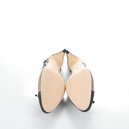 Chanel Metallic Lambskin Cap Toe CC Slingback Heels 38.5 Bronze Black 5 of 7