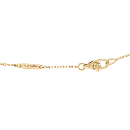 Van Cleef & Arpels 18K Yellow Gold Mother of Pearl Sweet Alhambra Pendant Necklace 4 of 5