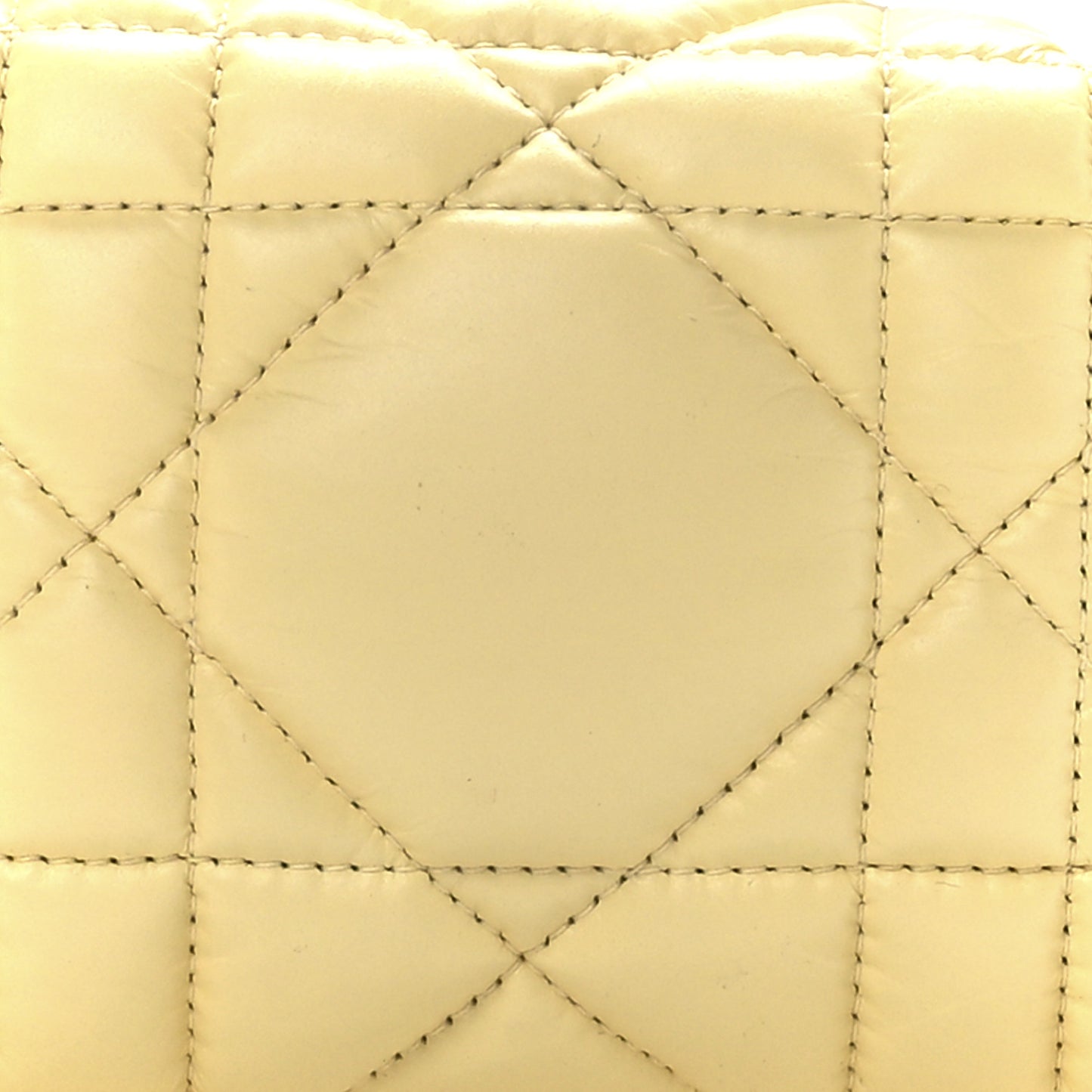Calfskin Macrocannage Small Diortravel Nomad Pouch Pale Yellow
