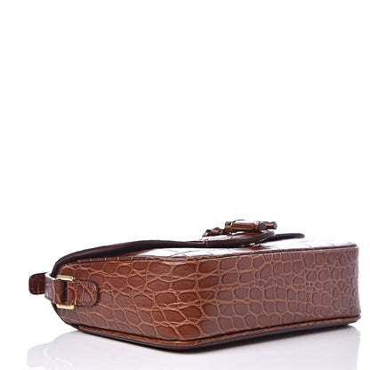 Celine Calfskin Crocodile Embossed Medium Tassel Bag Tan 4 of 12