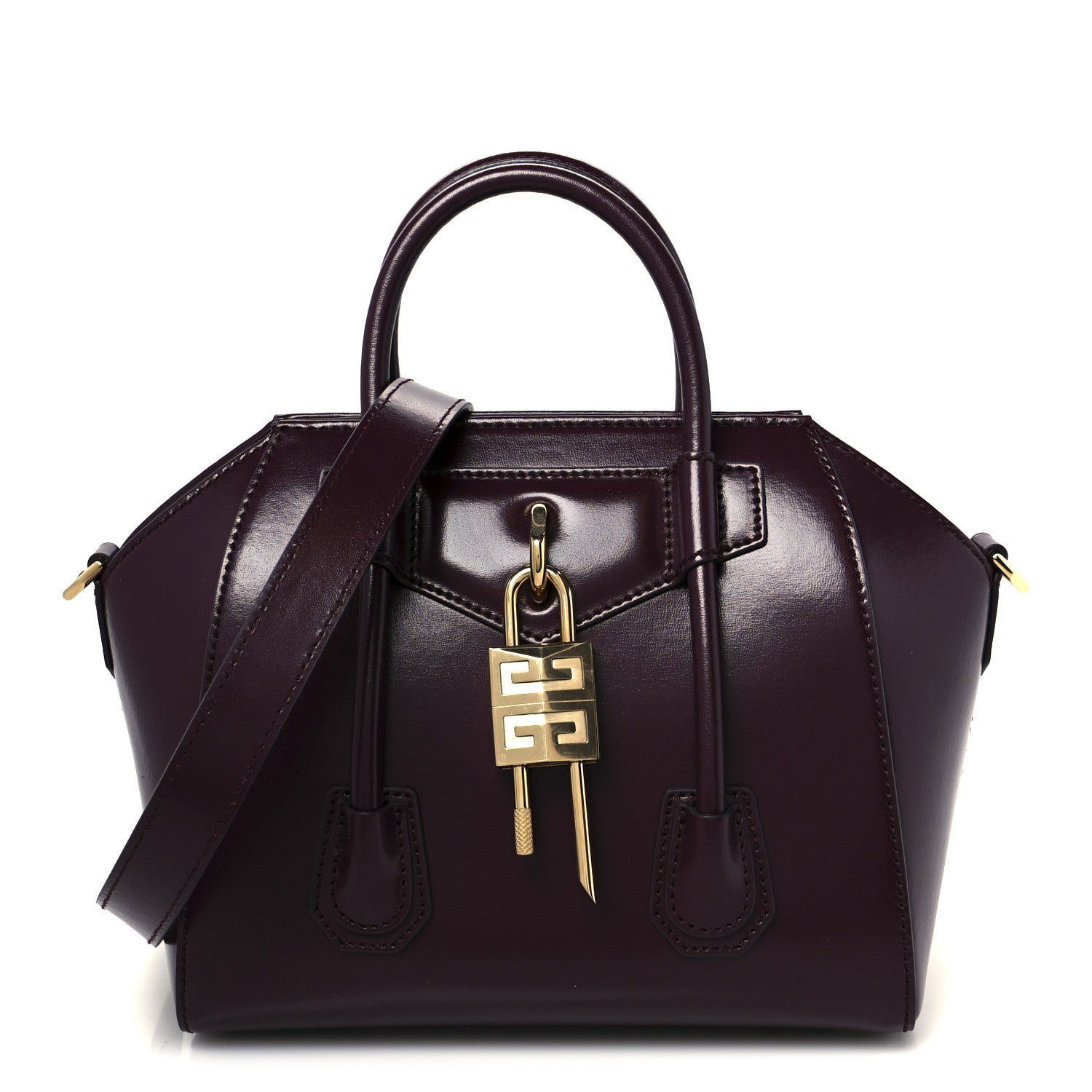 Givenchy Box Calfskin Mini Lock Antigona Oxblood Red 8 of 10