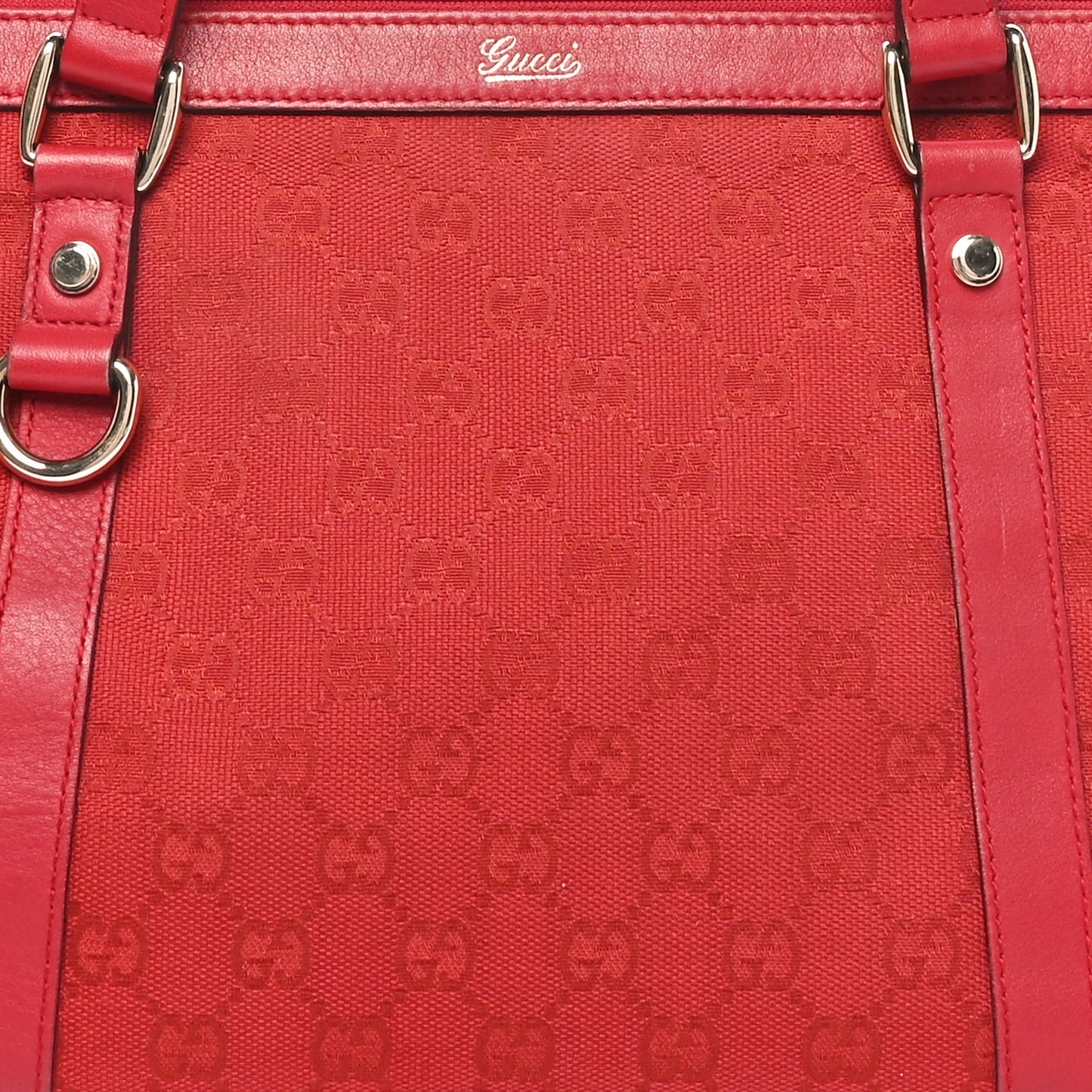 Monogram Abbey Medium Tote  Red