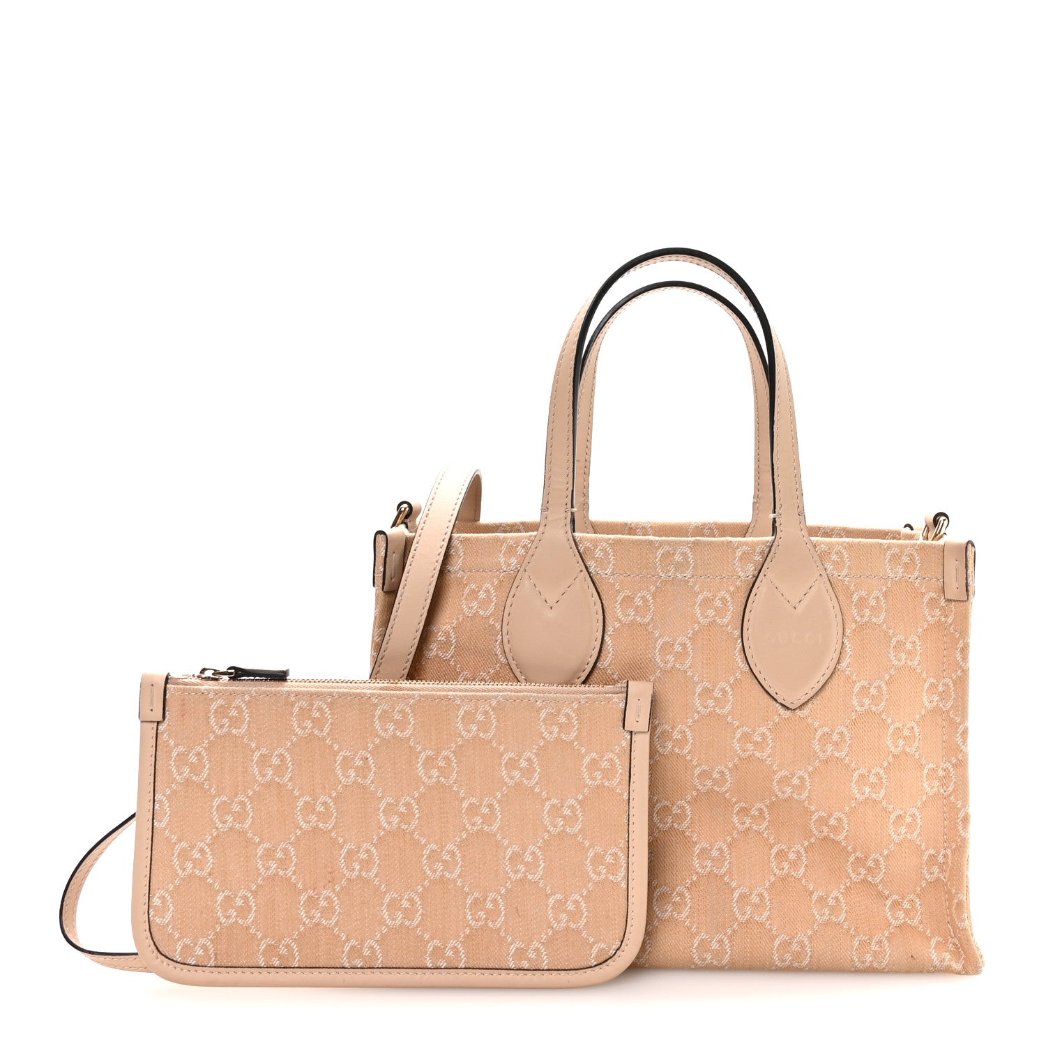 Gucci Denim Ophidia GG Monogram Tote Medium Light Beige 3 of 11