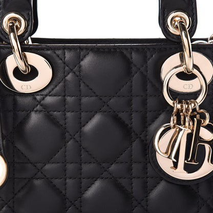 Christian Dior Lambskin Cannage Mini Lady Dior Black 8 of 11